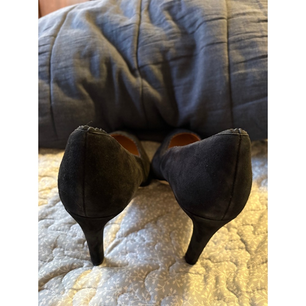 Cole Haan Grand 360 Black Suede Scalloped Pointed Toe Pumps W35022 Women's 9.5B - Picture 7 of 10